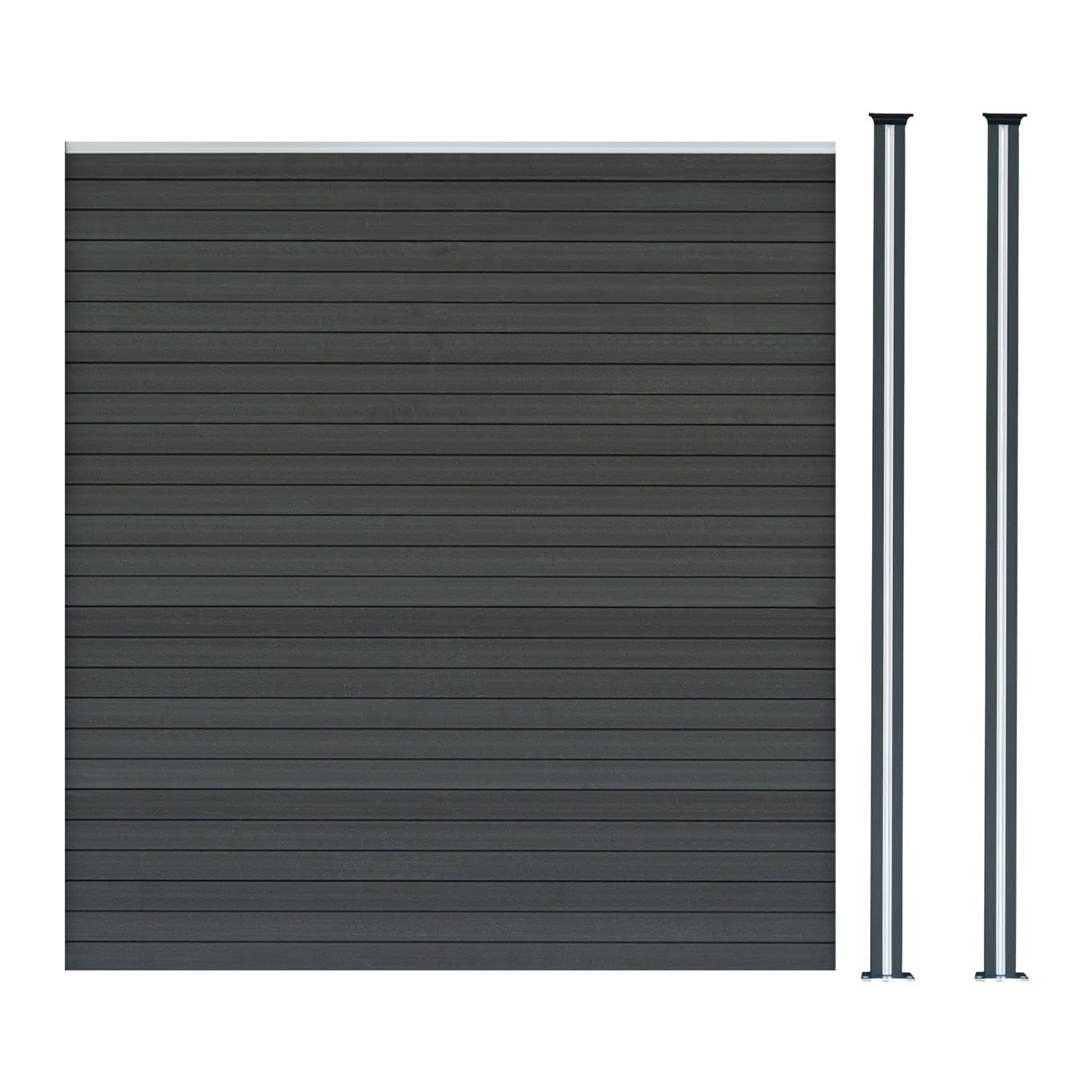 Monstershop Unisex Grey Composite Fence Panel & Led Posts 6Ft X 6Ft In