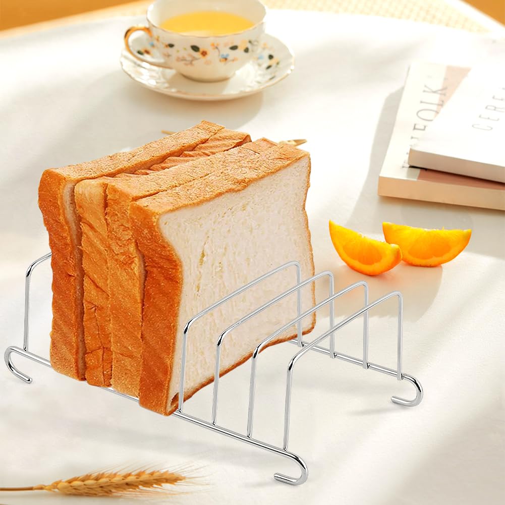 GeKLok Panera de acero inoxidable, accesorios de freidora de aire para panqueques, soporte rectangular para panqueques freidora de aire Pan Rejilla de refrigeración (plata, tamaño: 15.5x9cm)