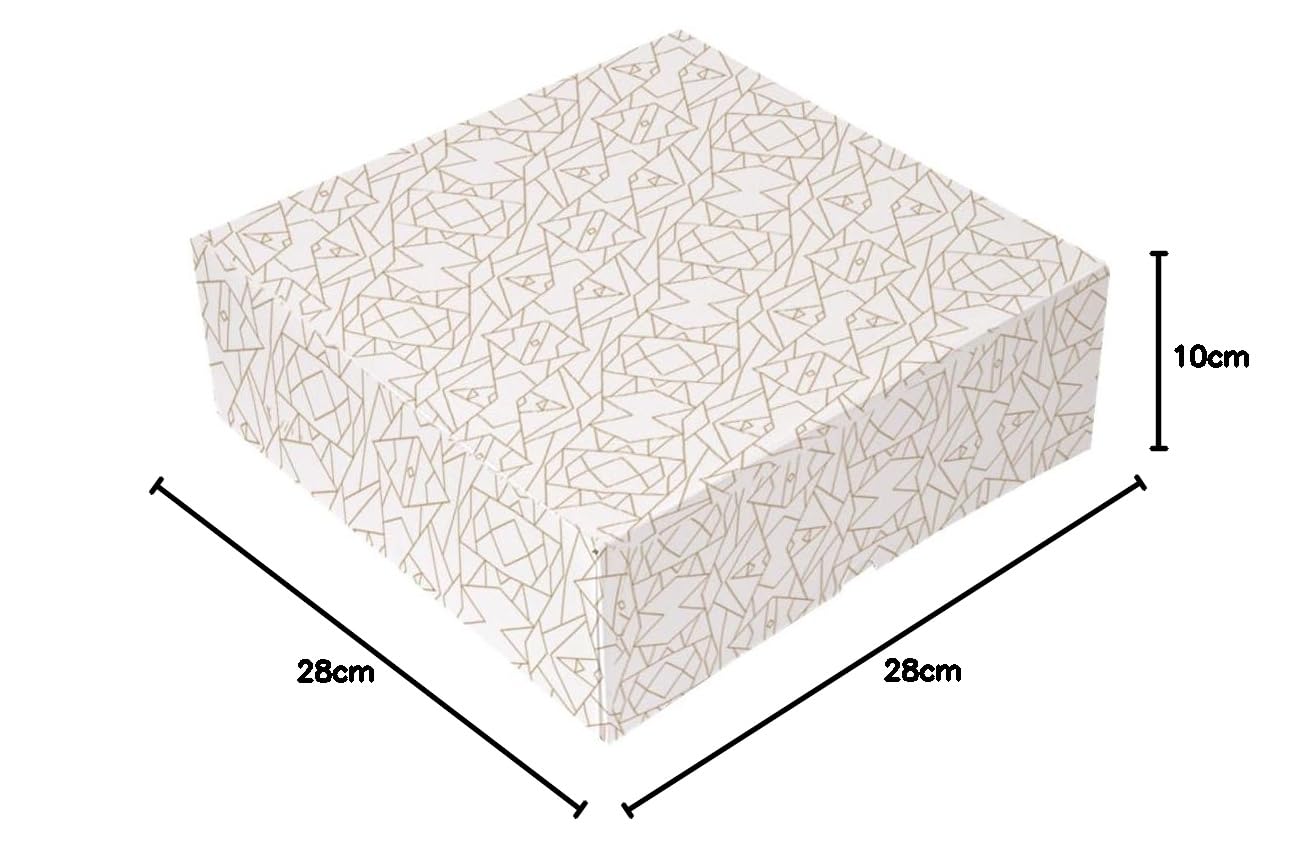 50 pezzi - Scatole per pasticceria senza finestra 'Thepack' 250 g/M2 28 x 28 x 10 cm bianco cartone ondulato Nano-Micro