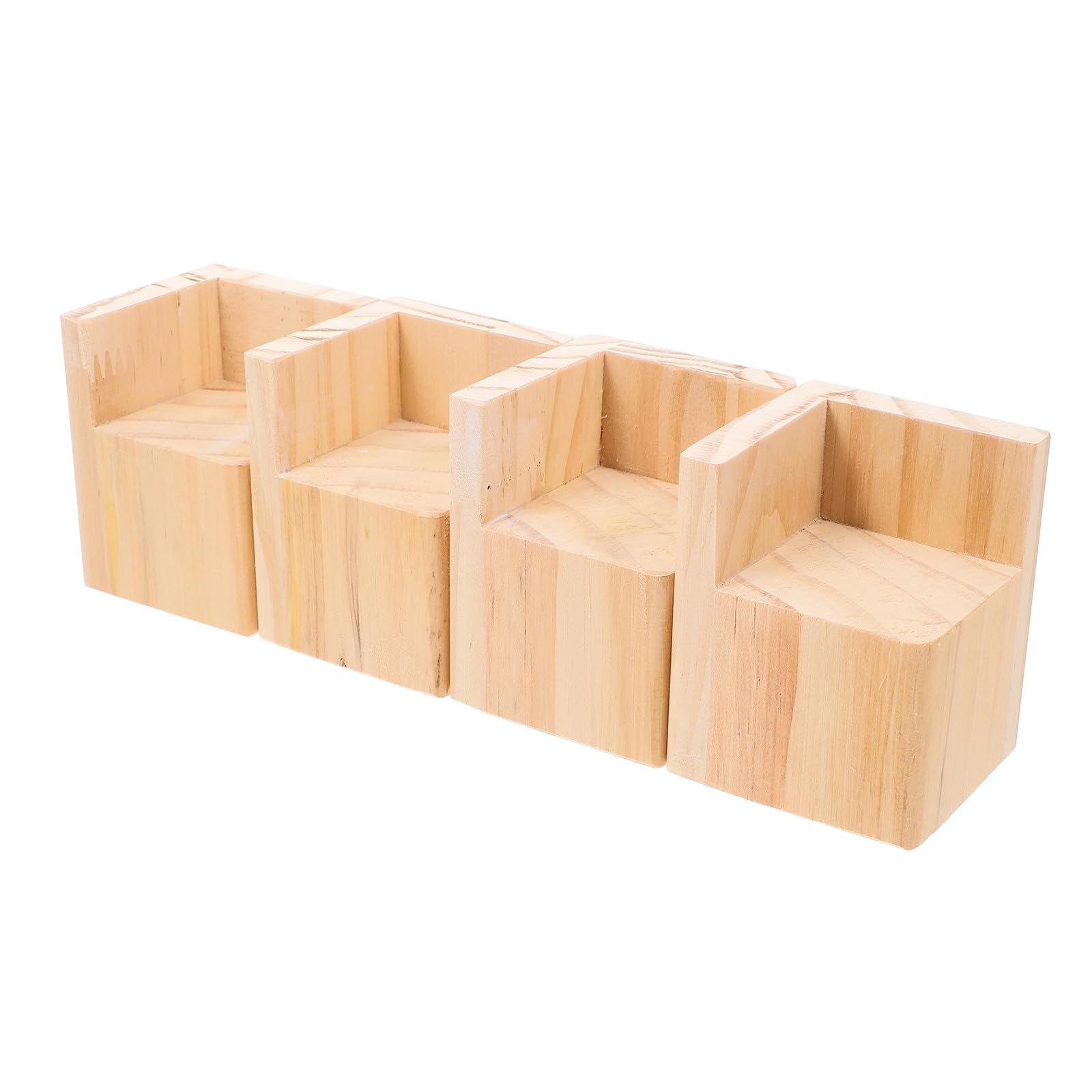 Rehausseurs de meubles en bois massif kaki pieds rectangulaires 5x5