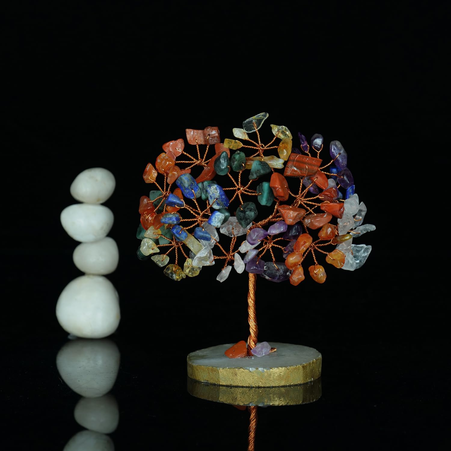 Crystal Árbol - Cristales y Piedras - 7 Cristales de Chakra - Decoración Espacial estética - Feng Shui Money tre - Decoración del Ministerio en el Interior - Chakra Stonones - Chakra -Tree of Life