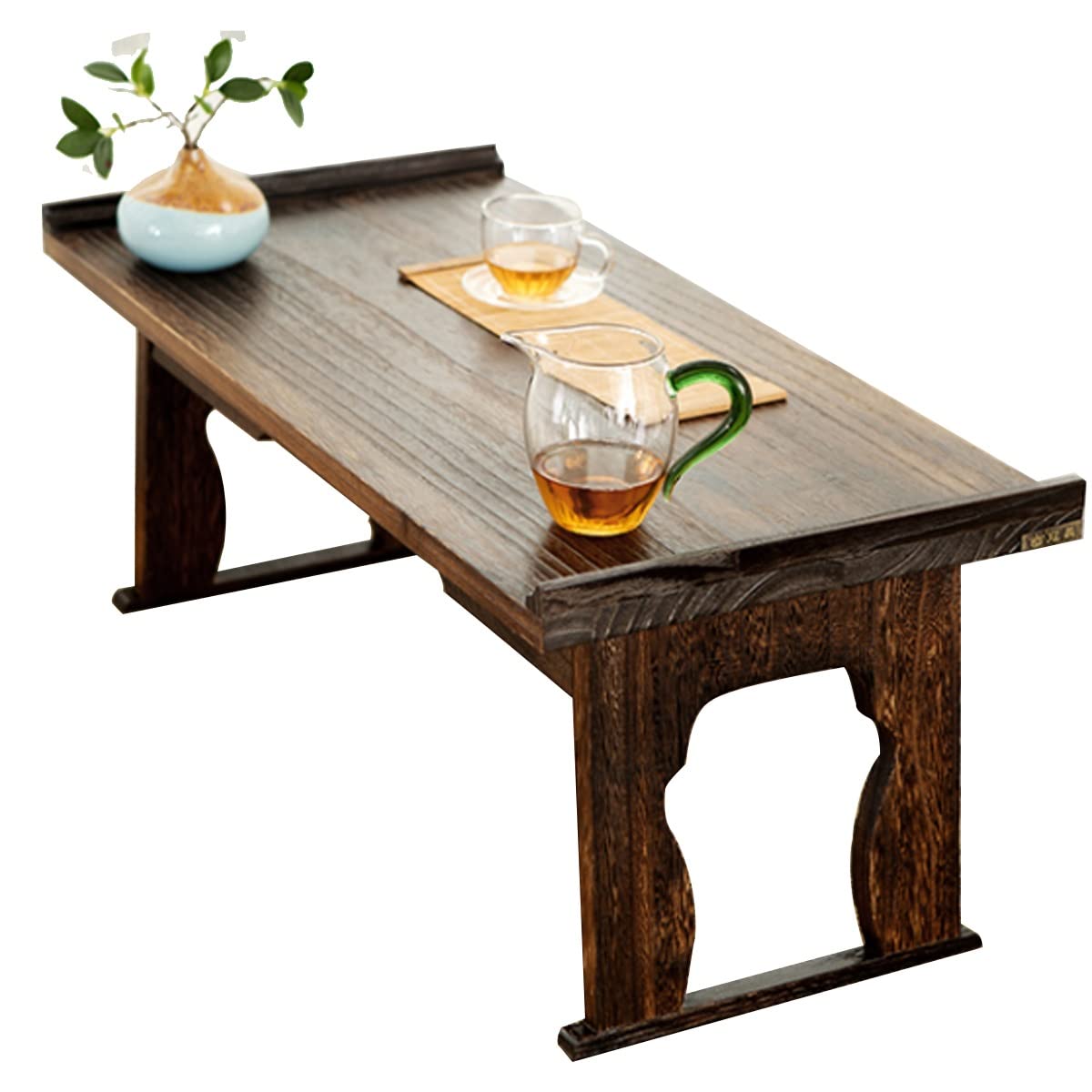 Table de méditation stable et légère en bois de paulownia marron