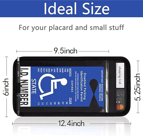 Miniatura 4 de lofrcin Soporte para placa de discapacitados para automóvil, 1 soporte para visera negra, soporte para carteles para discapacitados con soporte para