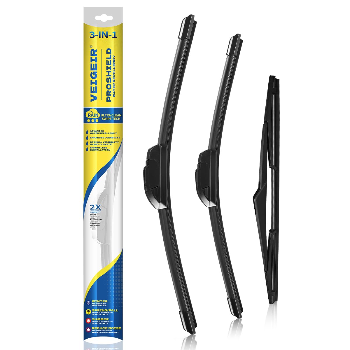 Photo 1 of 3 Pack Windshield Wiper Blades Compatible with Hyundai Santa Fe 2013 2014 2015 2016 2017 2018 Hyundai Santa Fe XL Sport Original Factory Quality Front Rear Wipers Blade Set for My Car 26" 14" 13"