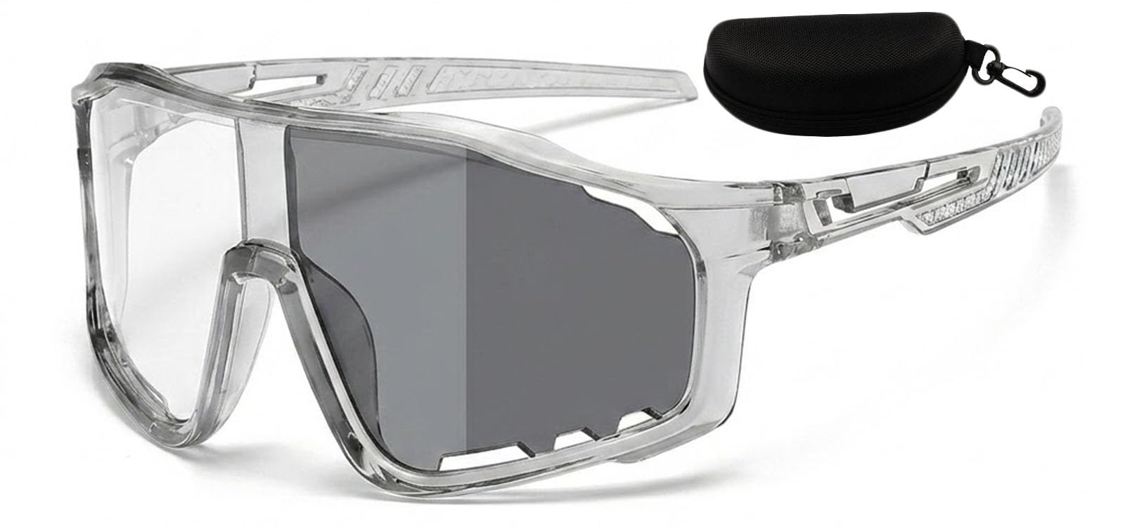 THUCHENYUC UV400 Photochromic Polarized Safety Glasses, Impact Resistant Transition Sports Sunglasses(Grigio)