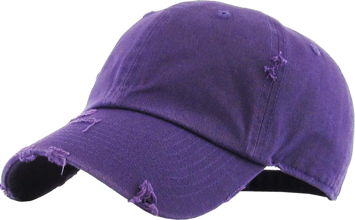 KBETHOS Vintage Washed Distressed Cotton Dad Hat Baseball Cap Adjustable Polo Trucker Unisex Style Headwear