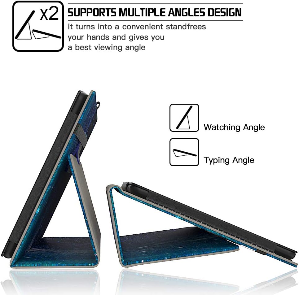 Retear Case for Amazon Leather Kindle Fire HD 8 Tablet(7th/8th Generation, 2017/2018 Release) PU Leather Cover with Auto Wake/Sleep