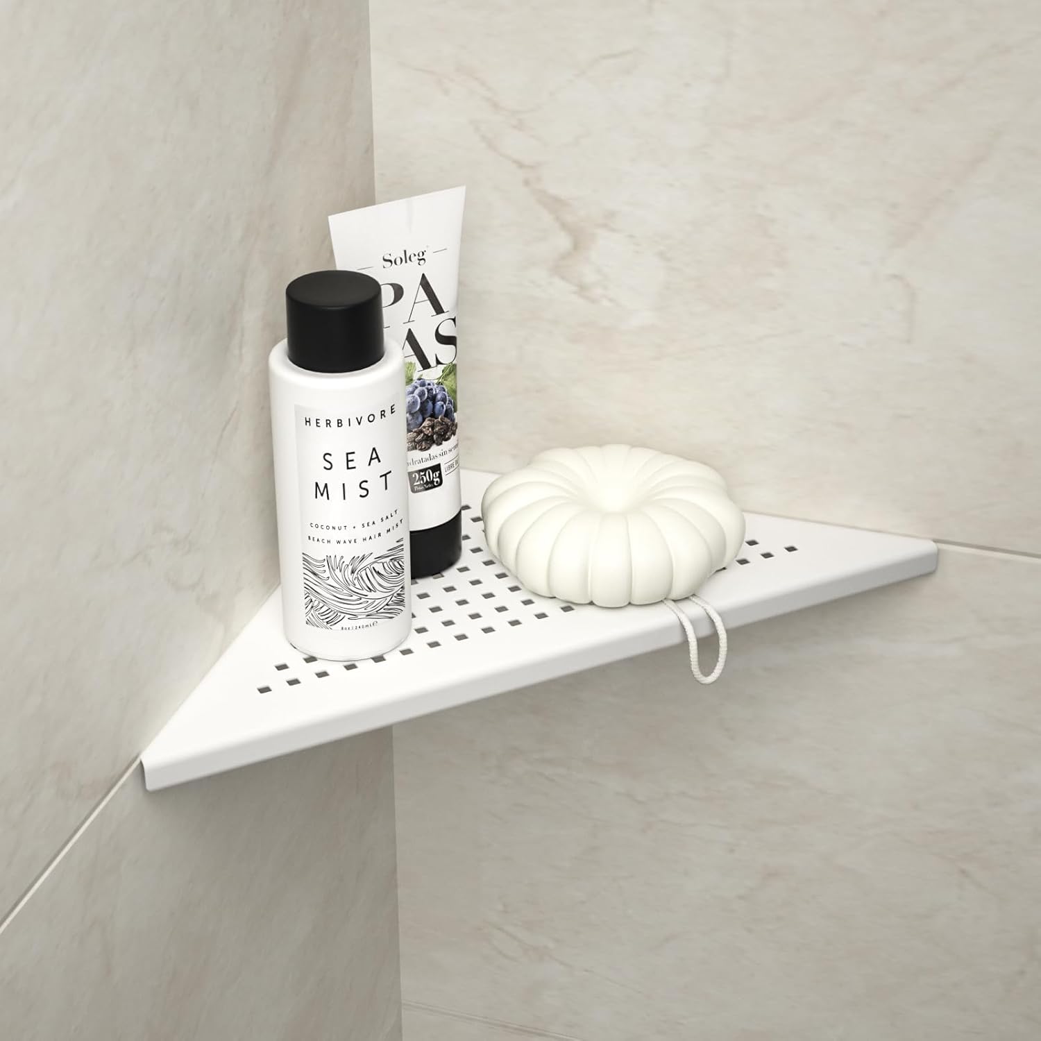 Bernkot Corner Shower Shelf, 10" White 304 Stainless Steel Recessed ...