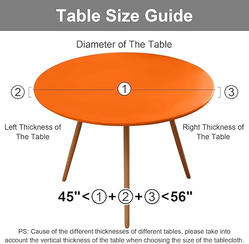 Miniatura 169 de Smiry - Mantel redondo de vinilo ajustable con bordes elásticos y parte trasera de franela, mantel de vinilo impermeable, lavable, diseño enrejado