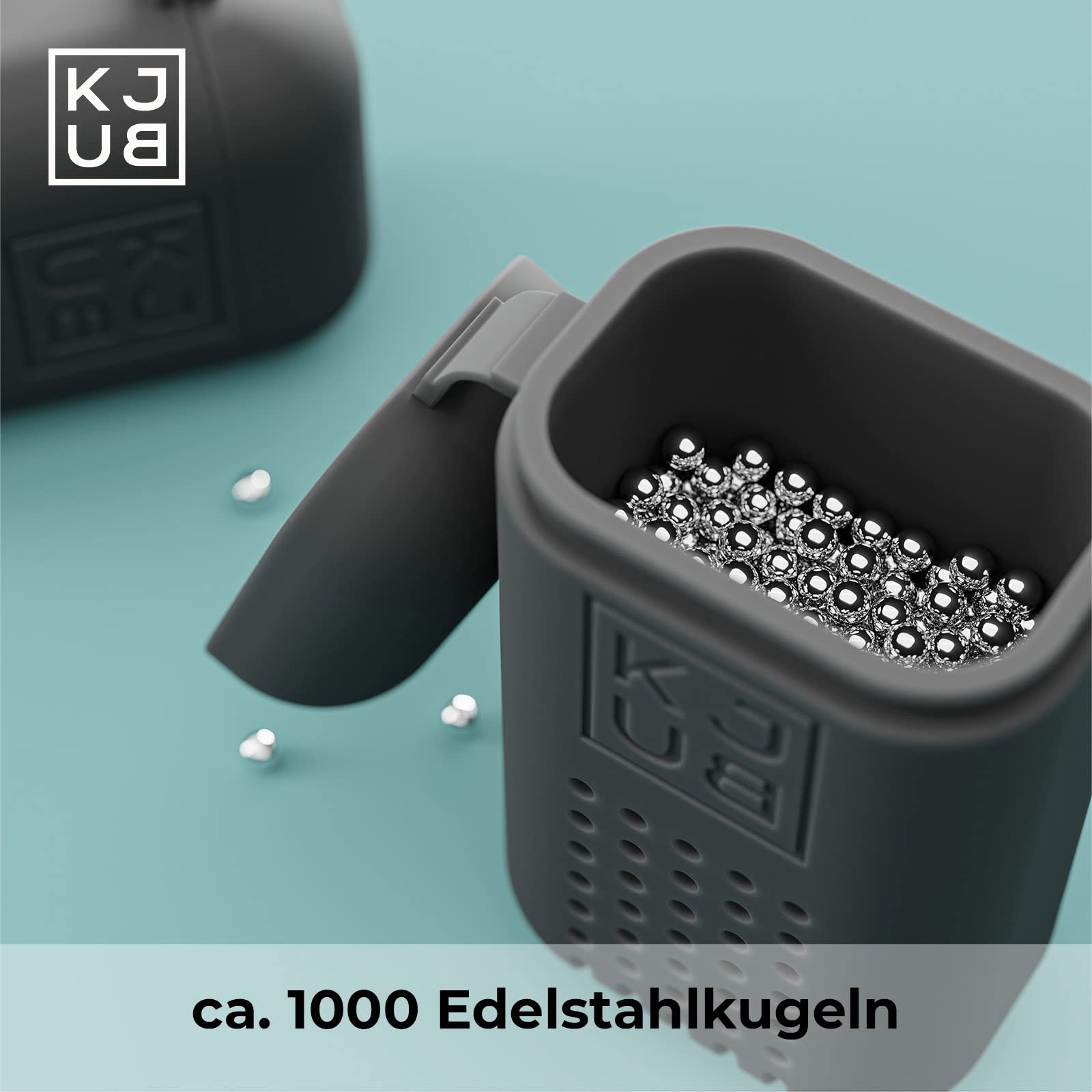KJUB Beads koraliki czyszczące ze stali nierdzewnej do czyszczenia butelek, karafek, misek, termosów itp. W zestawie sitko silikonowe do odcedzania | praktyczna alternatywa dla szczotki do butelek