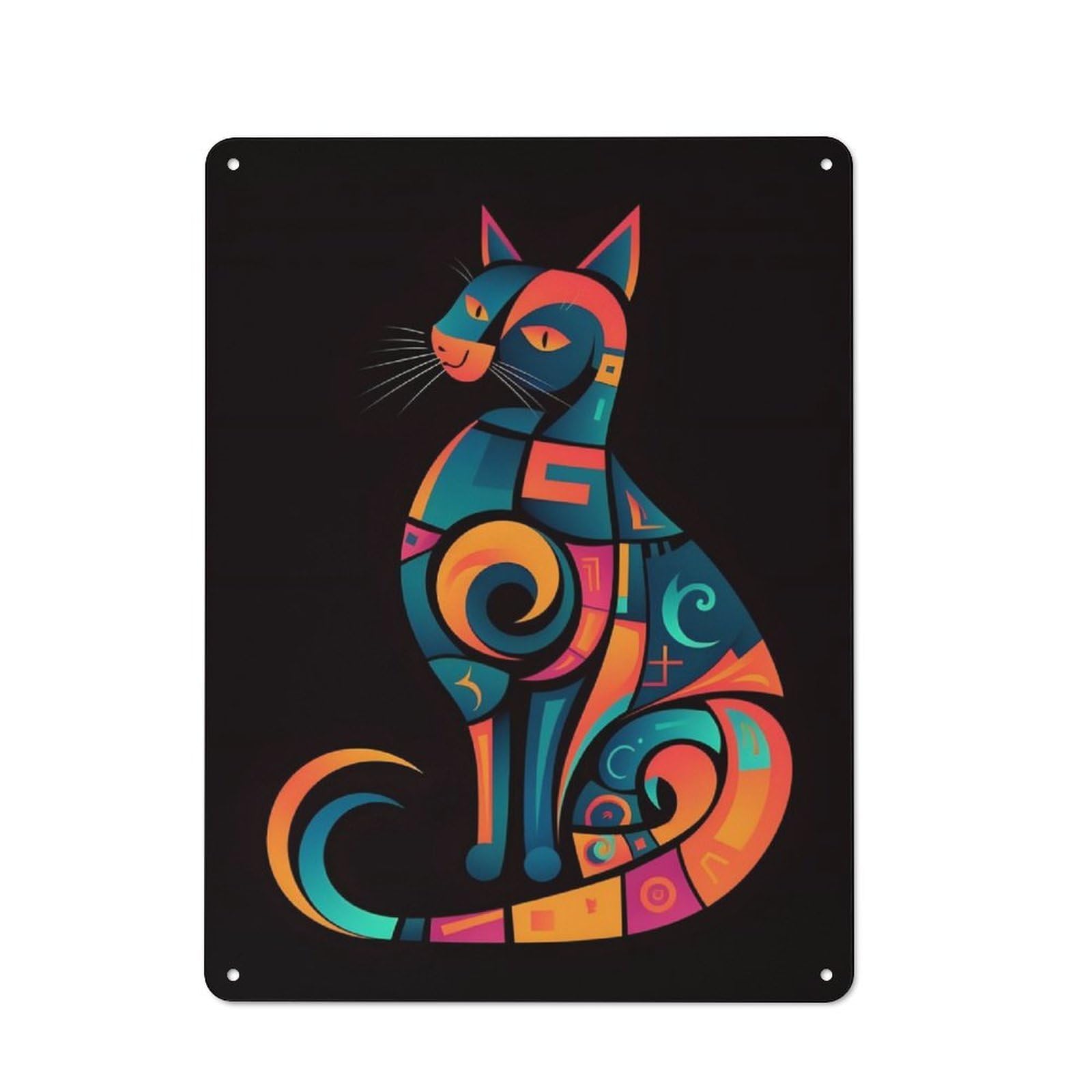 Picasso Cat Metal Wall Art Sign 40x30cm, Vintage Vintage Wall Decor for Lounge, Study, Pub Or Wall Gallery