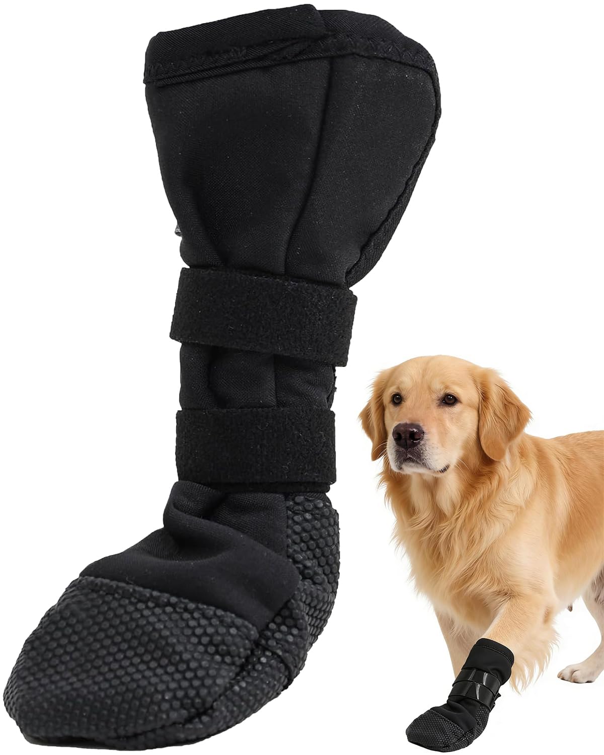 Dog Wound Recovery Boot, Dog Boot for Paw Injury & Wound Protection, Dog Shoe Dog Paw Protector from Licking Wounds Surgical Recovery Protections, (Single Boot) (Black, XL)
