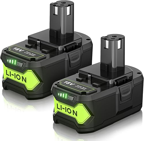 Bonacell Paquete de 2 baterías de repuesto de 8.0Ah 18V para Ryobi 18V ONE+ P102 P103 P104 P105 P107 P109 P122 PBP005