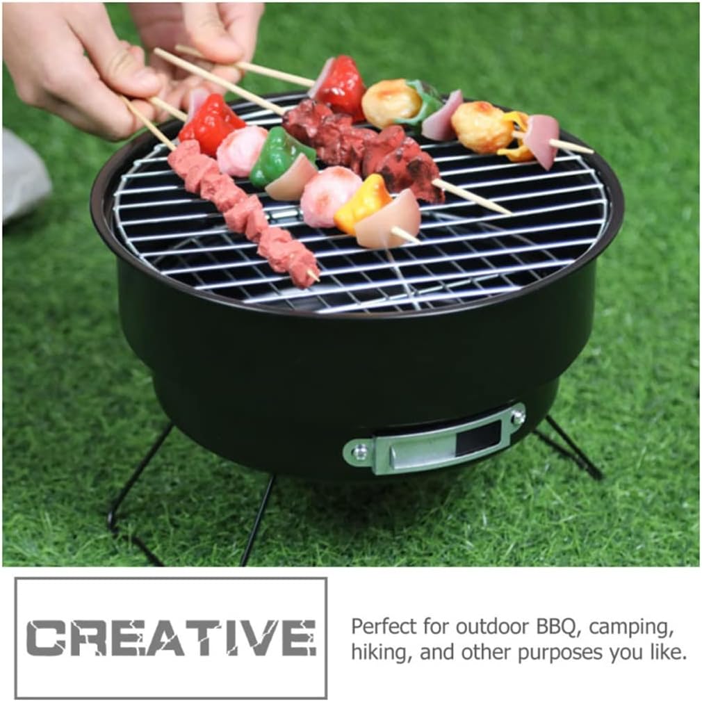 Grill Charcoal Stove Portable Barbecue Camping Rack Outdoor Cooker Basket Burner Steel Grills