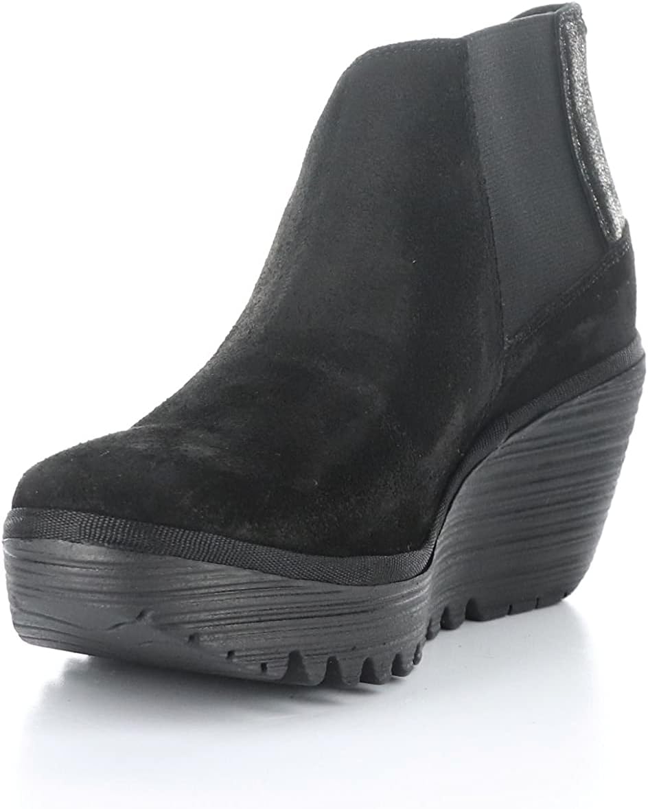 Fly London Women's Chelsea Boot, Black Graphite, 6