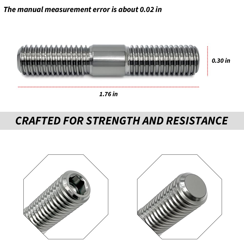 Titanium Stud Bolt Gaskets Kit Compatible with Commander 800 800R 1000 1000R, Outlander 400 450 500 570 650 800(R), Renegade 500 570, Defender Maverick