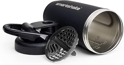 Miniatura 2 de Smartshake Reforce - Botella mezcladora de proteínas de acero inoxidable, botella de gimnasio unisex sin aislamiento, botellas agitadoras de metal,