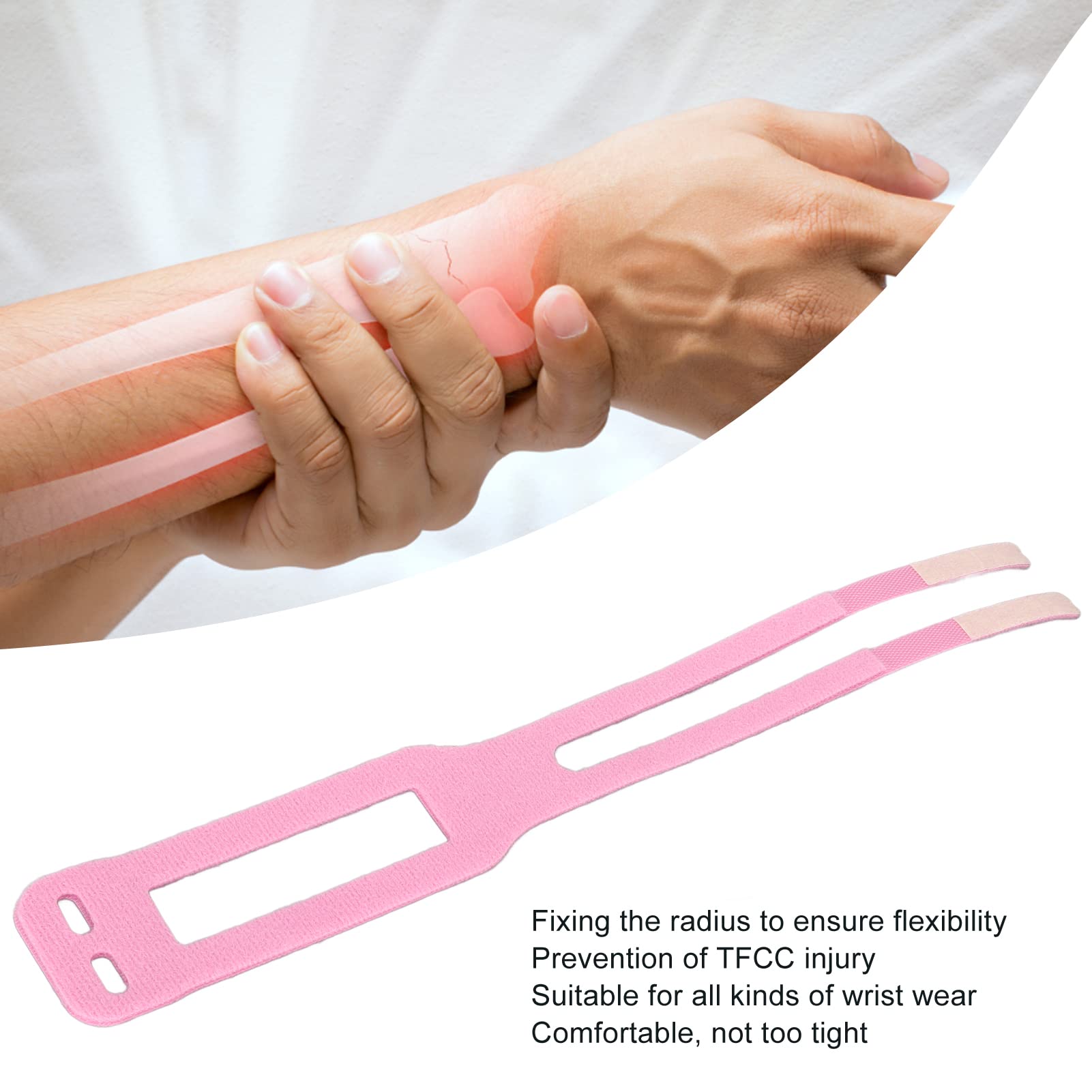 Wrist Brace for TFCC Tears Breathable Thin Sport Wrist Brace for Left and Right Adjustable Lightweight Wrist Straps Support for Weight Bearing Strain Exercise - Image 3