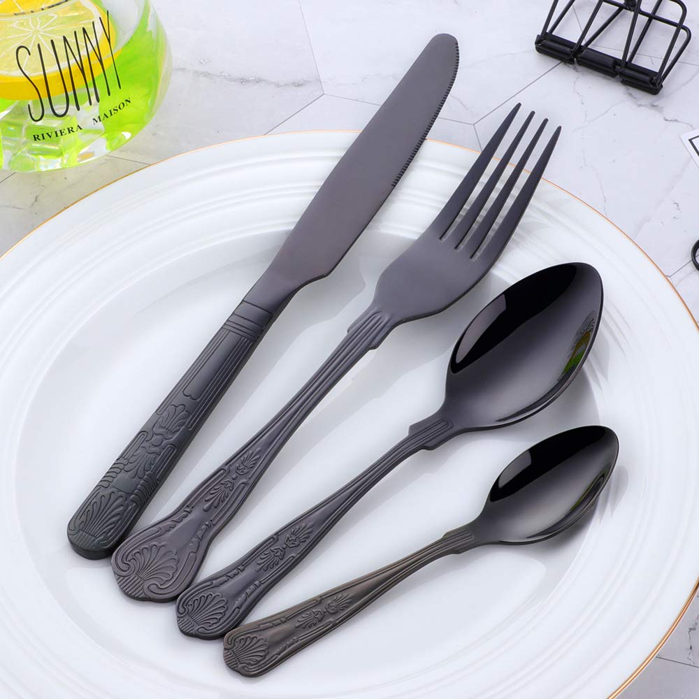 Buyer Star Besteckset 24pcs, Besteckset Edelstahl Messer Gabeln Löffel, für 6 Personen, Grundgeschirr aus Spiegelpolitur