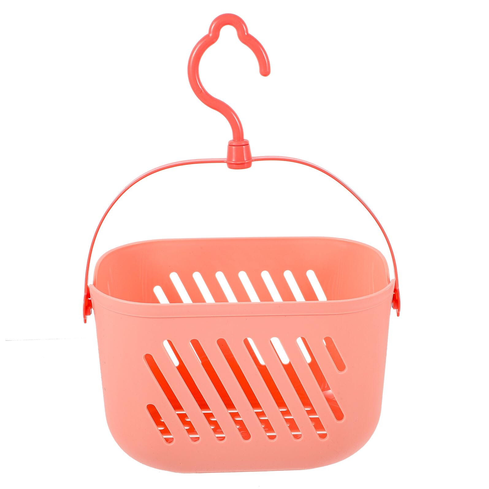 OSOLADY Pink Hanging Shower Basket with Hook Space-saving Bathroom Toiletry Storage Organizer Portable Plastic Caddy with Handle for