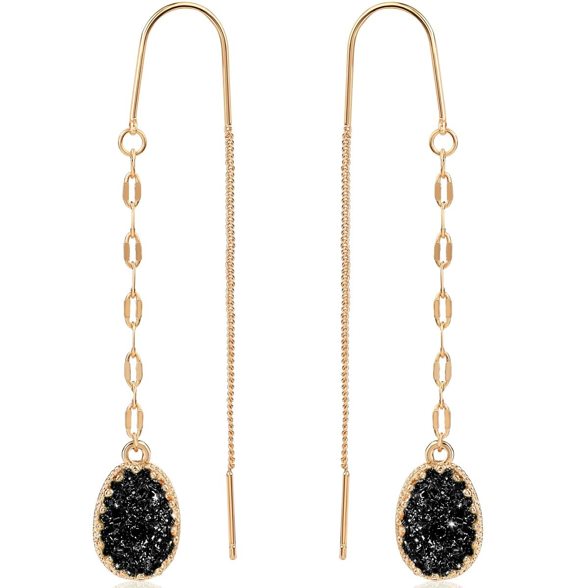 Druzy Chain Bar Threaders