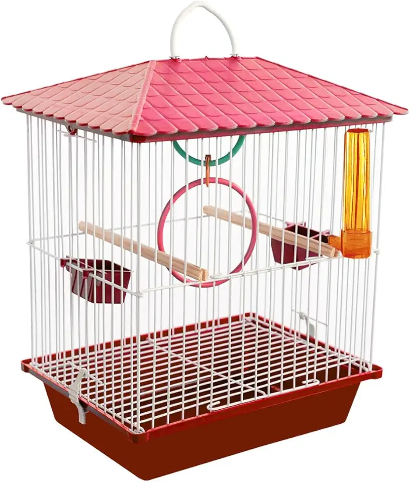 Gaiola Aves Periquito Canário Coleiro Caçulinha Opção Pet Aves Pequenas (Vermelho)