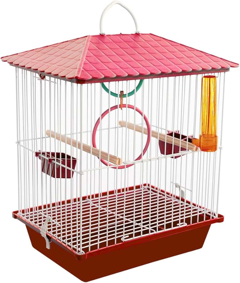 Gaiola Aves Periquito Canário Coleiro Caçulinha Opção Pet Aves Pequenas (Vermelho)