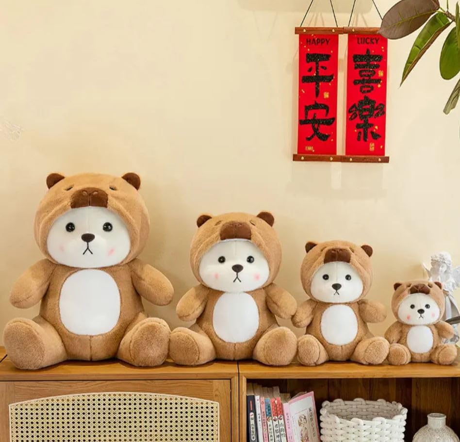 Image of Half Hooded Capybara 40cm Plush Soft Toy | Adorable Animal Stuffed Toy for Kids | Home Decor for Boys & Girls | Soft & Huggable Plush Toy