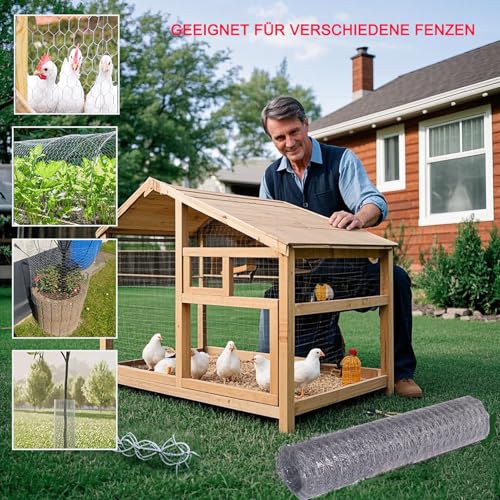 BOAOTX Alambre para conejos, 0,4 x 12 m, alambre para gallinas, rejilla galvanizada, malla fina, malla de alambre de alambre ligero, para cercas de animales, proyectos de jardín y bricolaje - imagen 6