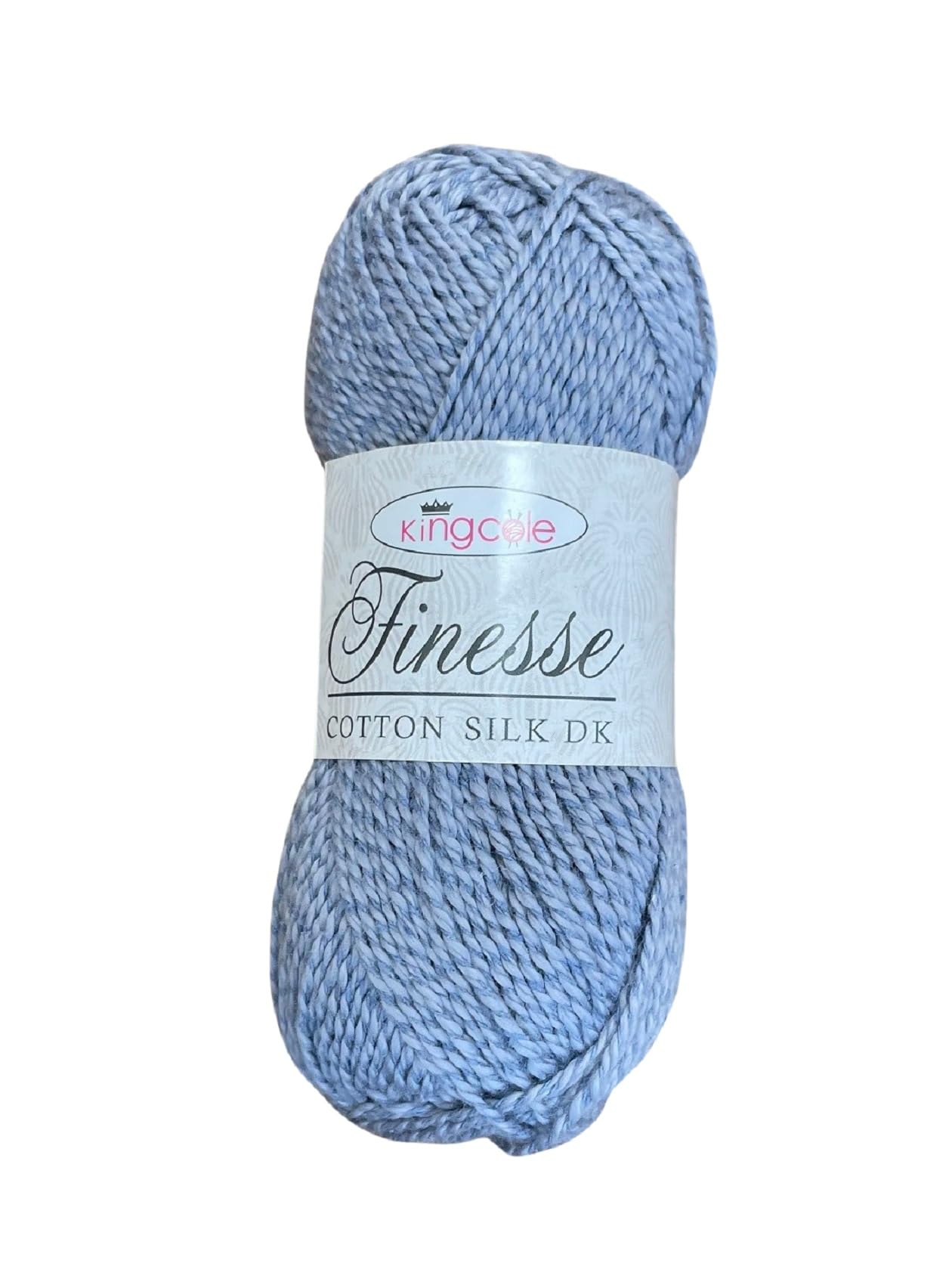 King Cole Finesse Cotton Silk DK Yarn - 50g Ball - Luxury Double Knitting Wool with 70% Cotton and 30% Silk Blend for Knitting and Crochet (2816 Denim)