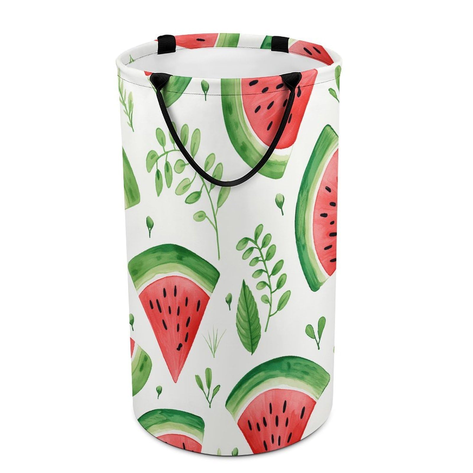 Watermelon Pattern Laundry Basket Freestanding Laundry Hamper with Handles Waterproof Dirty Clothes Hamper Collapsible Washing Bin Aesthetic Clothes Basket for Bathroom Bedroom Dorm