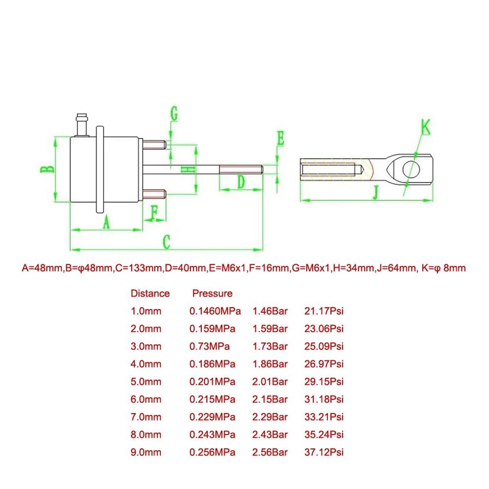 Attuatore con intervallo di pressione da 1,5 bar a 2,5 bar TB25 TB28 GT25 GT28 Parti turbo universali Wastegate interna
