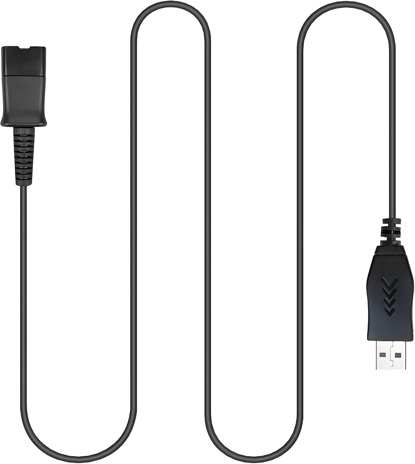 USB Headset Adapter Quick Disconnect QD Cable to USB A Plug Adapter External Sound Card Converter for Plantronics QD Wired Headset to Computer Laptop PC VOIP Softphone