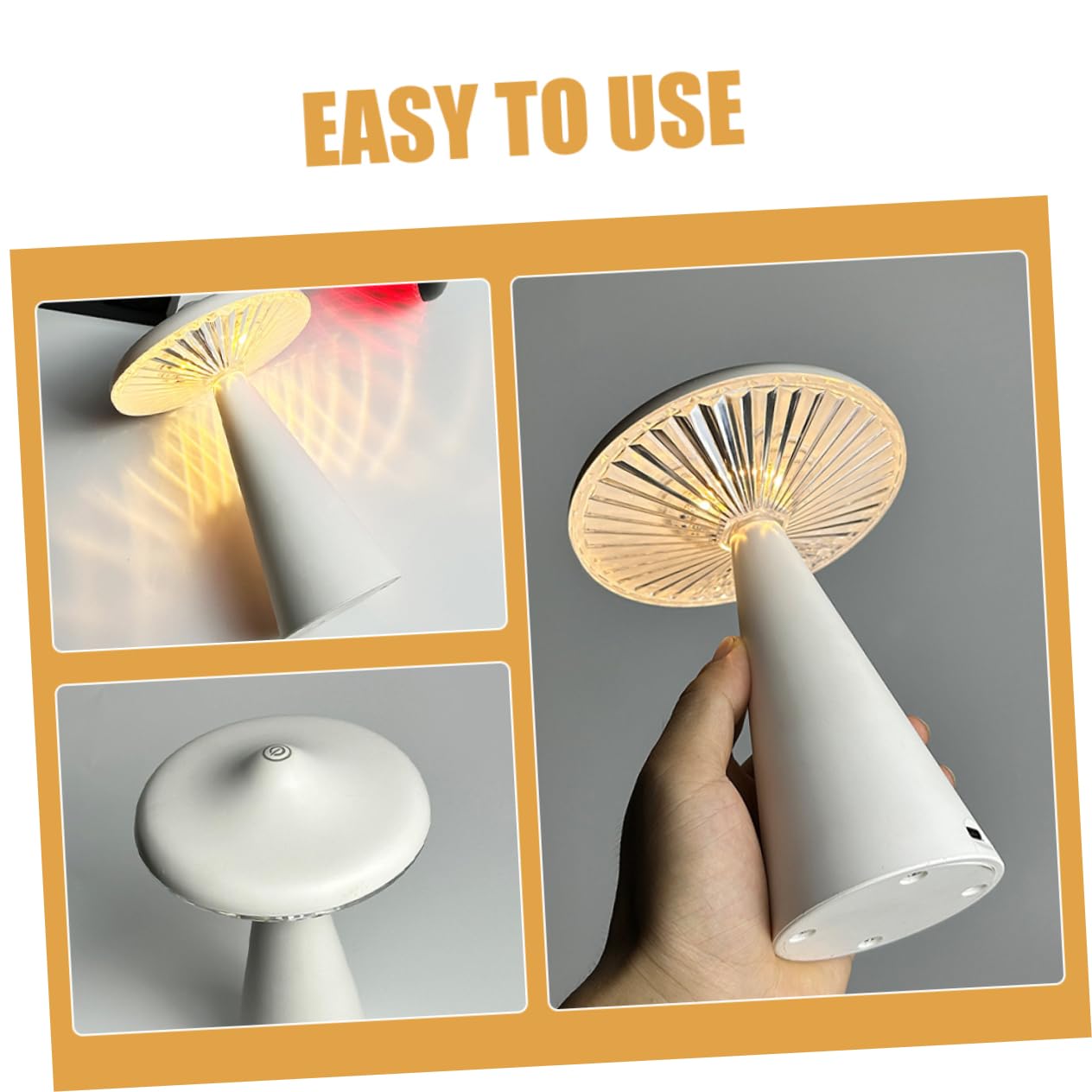 Artibetter Lampada da Tavolo Ricaricabile a Luce Calda Touch Dimming, Design a Forma di Disco Decorativo per Camera da Letto, Ufficio, Scuola, Regalo Creativo