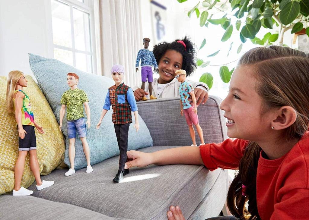 Barbie Ken Fashionistas Doll #154, Sculpted Purple Hair & Plaid Shirt GHW70