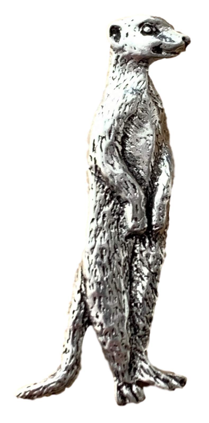 Emblems-Gifts Meerkat Handcrafted In Solid Pewter Lapel Pin Badge + 59mm Button Badge