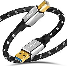 TODN USB Printer Cable A to B with OFC Core, USB 2.0 Printer Cord to Computer/Camera/Scanner (9.8ft/3m)