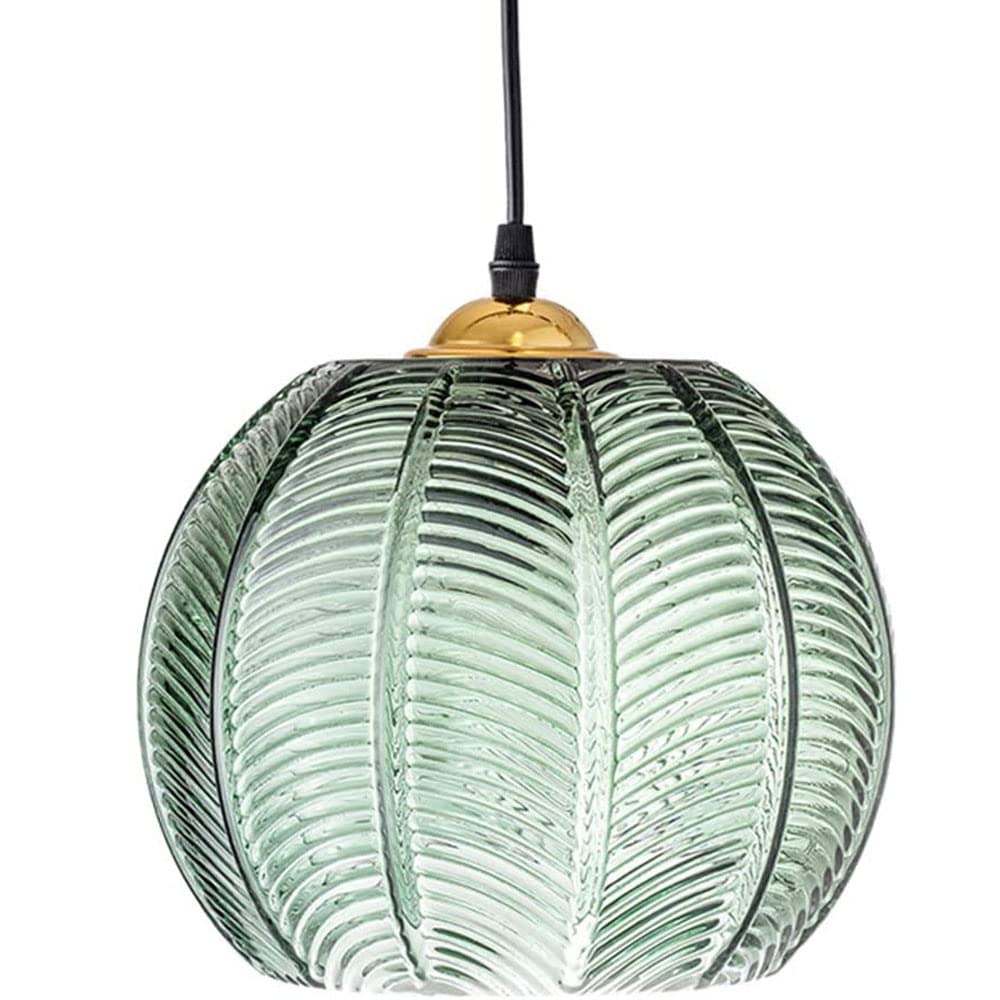Suspension en verre feuille verte au design géométrique simple moderne - 7