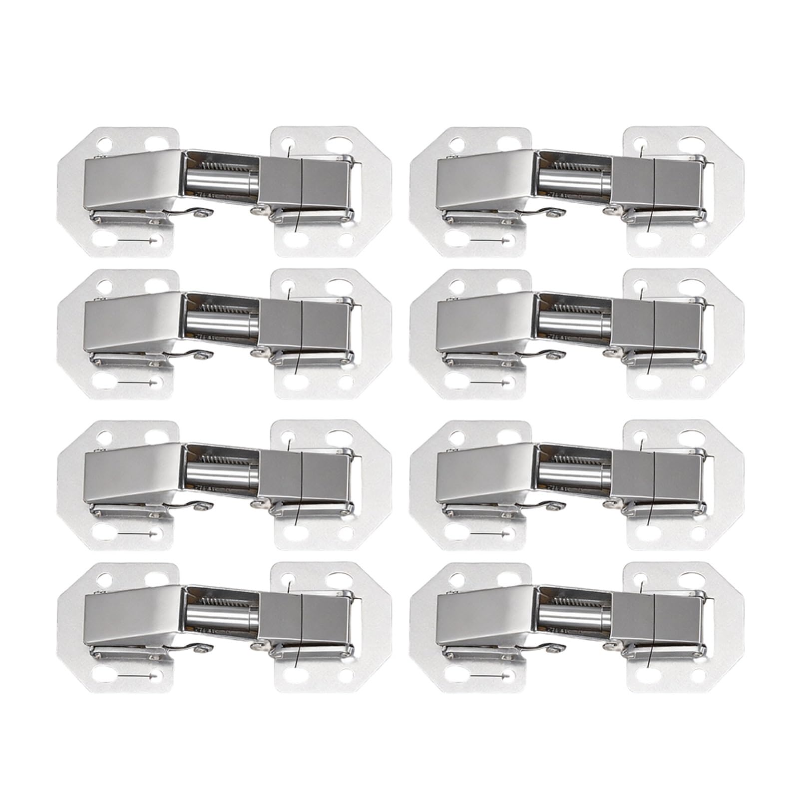 WKFBIFLY 8/10pcs Cabinet Hinges Galvanized Iron 90 Degree No-Drilling Hole Cupboard Door Buffer Furniture Hinge(8 pcs)