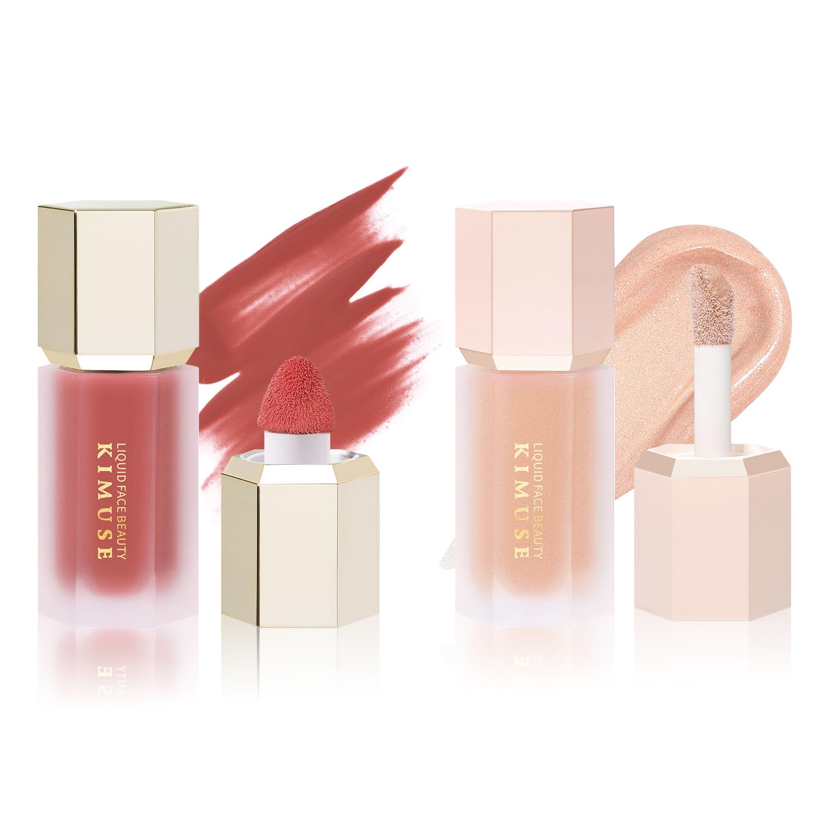 KIMUSE Liquid Blush & Weightless, Long-Wearing, Smudge Proof, Natural-Looking, Dewy Finish Glow Liquid Filter