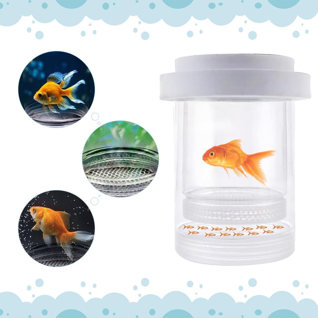 Qpets Betta Fish Breeding Box, PET Plastic Anti-Escape Mesh, 2 Pcs 4