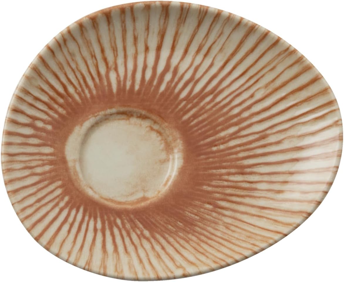 67382B17 Saucer Organic Cm 13.5 x 11 Sunlight Red Stoneware