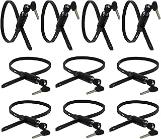 Urban August Adjustable Zip Tie Lock for Refrigerator Door Cabinet Bike Stroller Helmet - Multi-Purpose Keyed French Door Lock (10 Pack Keyed Alike)