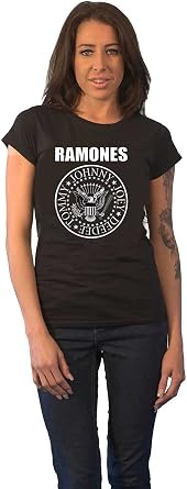 Ramones T Shirt Seal Band Logo Official Womens Skinny Fit Black XS