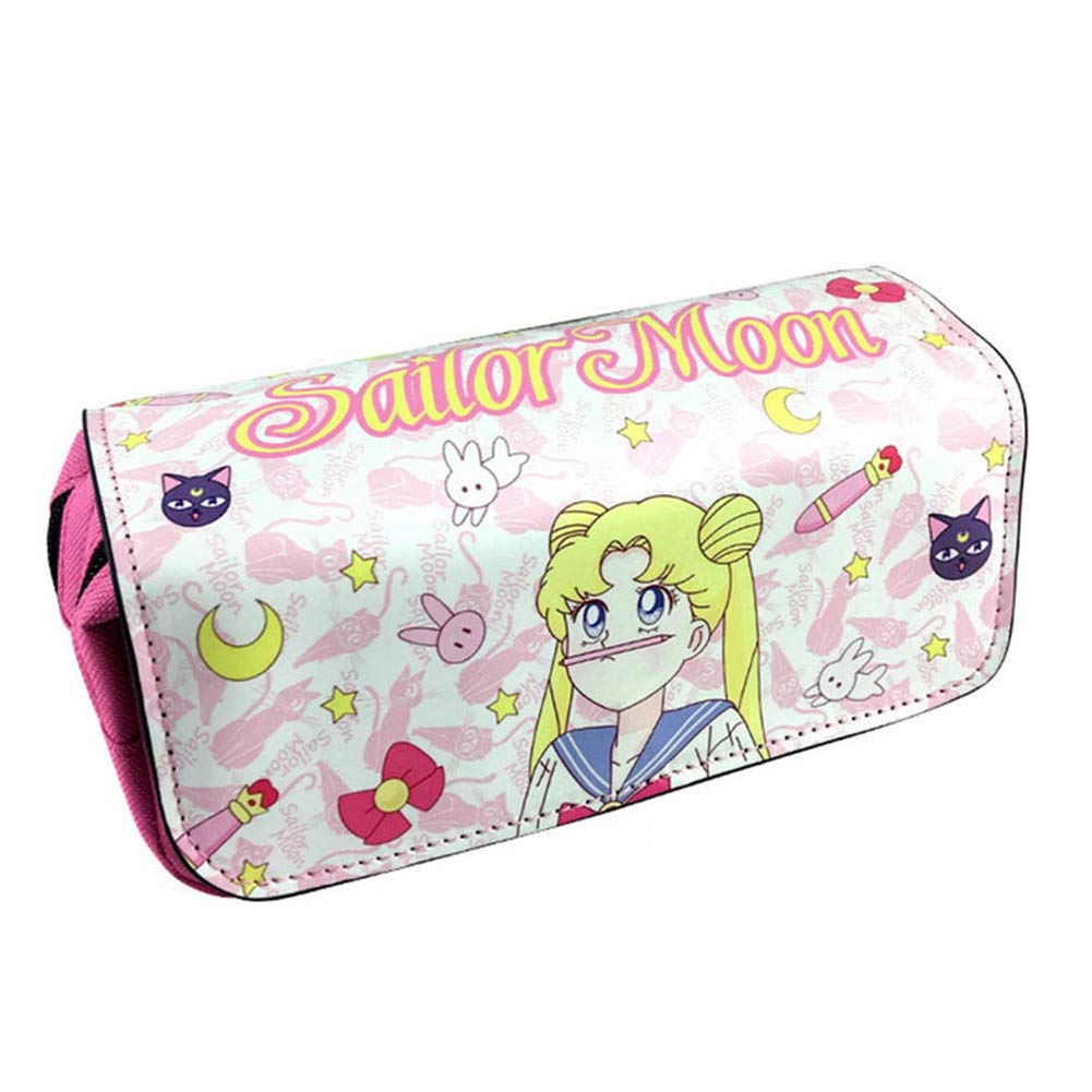 ALTcompluser Student Pencil Case, Anime Sailor Moon Pencil Case Canvas School Pencil Case Desk Stationery Organiser for School & Office (Motif 2)