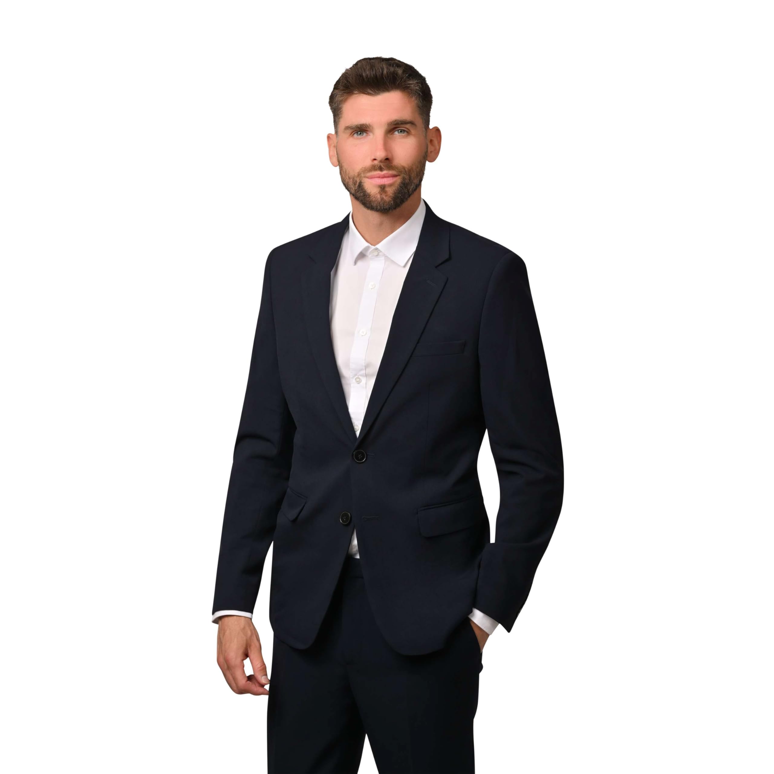 Giacca da uomo a 2 bottoni – o da lavoro con pantaloni – Vestibilità regolare – Giacca e pantaloni combinabili in diverse misure – con sacco appendiabiti
