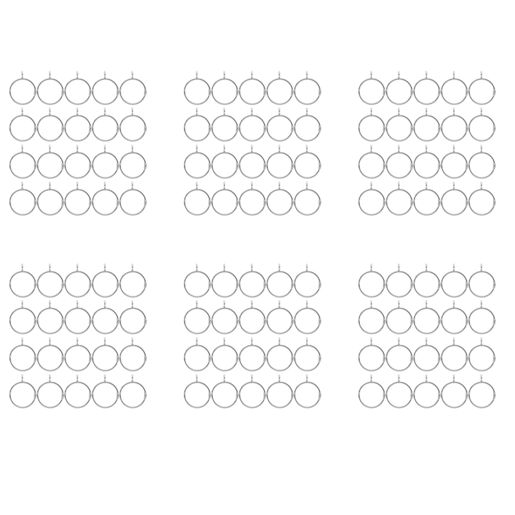 Hndhbfgrt 120 Pcs Openable Silver Curtain Rings Open and Close Metal Rustproof Drapery Loops with Eyelet for Hook Pins (1.5 Inch)