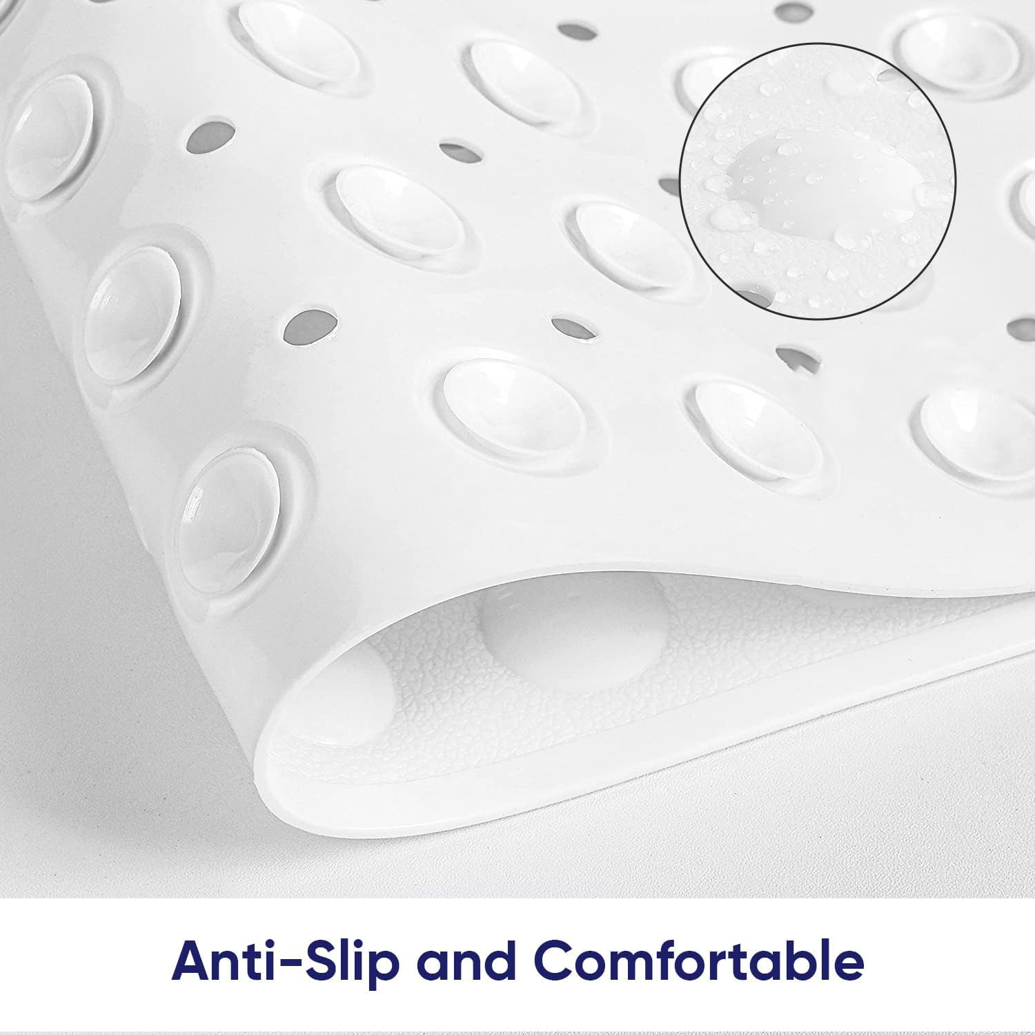 Yorkshire Bedding Shower Mat Non Slip, 70x38cm Long Bath Mat with 200 Strong Suction Cups Grip and Drain Holes - Image 3