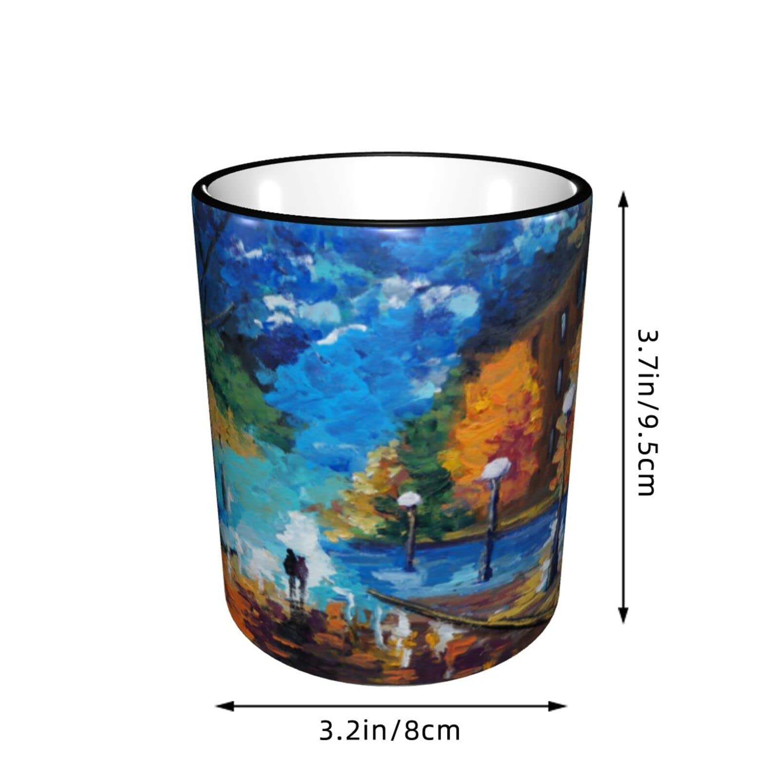 Amazon.co.jp: マグカップ 絵画 風景 陶器 マグ スープ 街 油絵