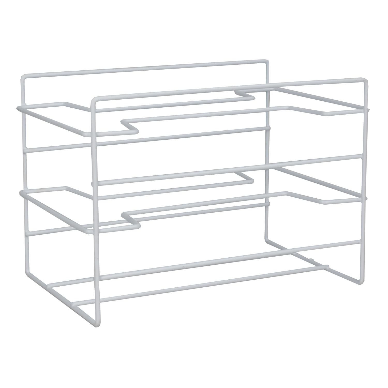 Home Basics 3 Tier Heavy Duty Kitchen Countertop or Cabinet Wrap Organizer for Food Wrap, Foil, Wax Parchment Paper, Plastic Bags White Finish